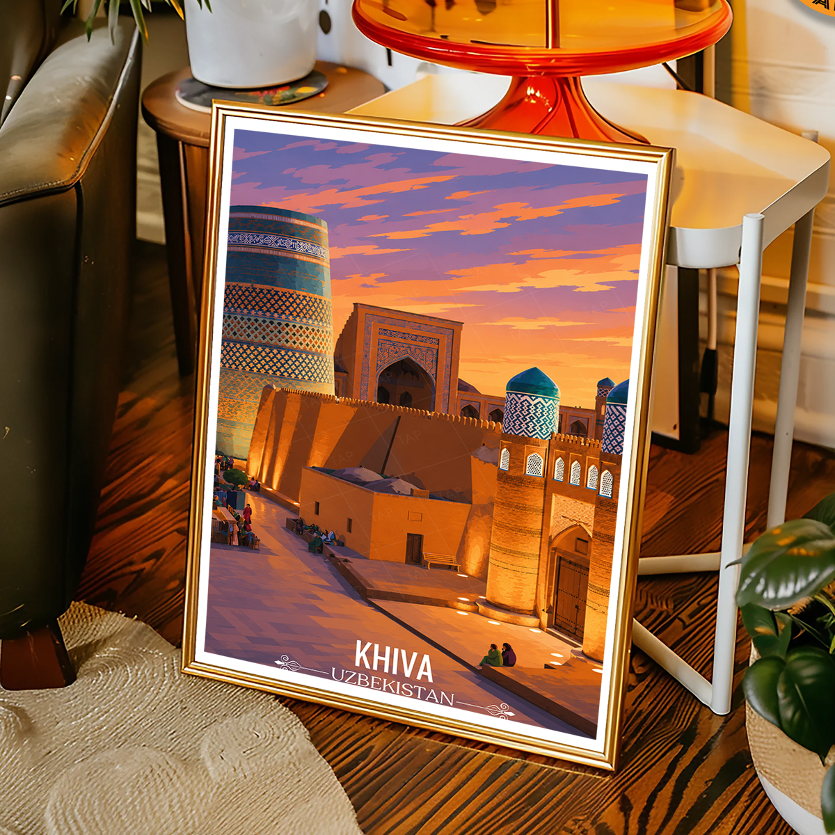 Khiva - Uzbekistan - Travel Poster Vintage Style Wall Art Print - Art Print - Travel Art Poster
