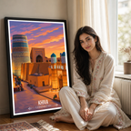 Khiva - Uzbekistan - Travel Poster Vintage Style Wall Art Print - Art Print - Travel Art Poster