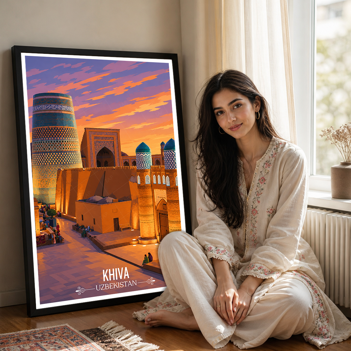 Khiva - Uzbekistan - Travel Poster Vintage Style Wall Art Print - Art Print - Travel Art Poster