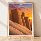 Khiva - Uzbekistan - Travel Poster Vintage Style Wall Art Print - Art Print - Travel Art Poster