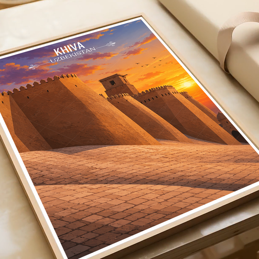 Khiva - Uzbekistan - Travel Poster Vintage Style Wall Art Print - Art Print - Travel Art Poster