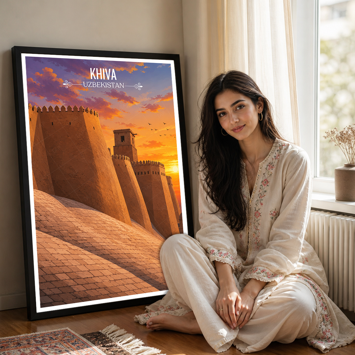 Khiva - Uzbekistan - Travel Poster Vintage Style Wall Art Print - Art Print - Travel Art Poster