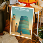 Khiva Itchan Kala - Uzbekistan - Travel Poster Vintage Style Wall Art Print - Art Print - Travel Art Poster