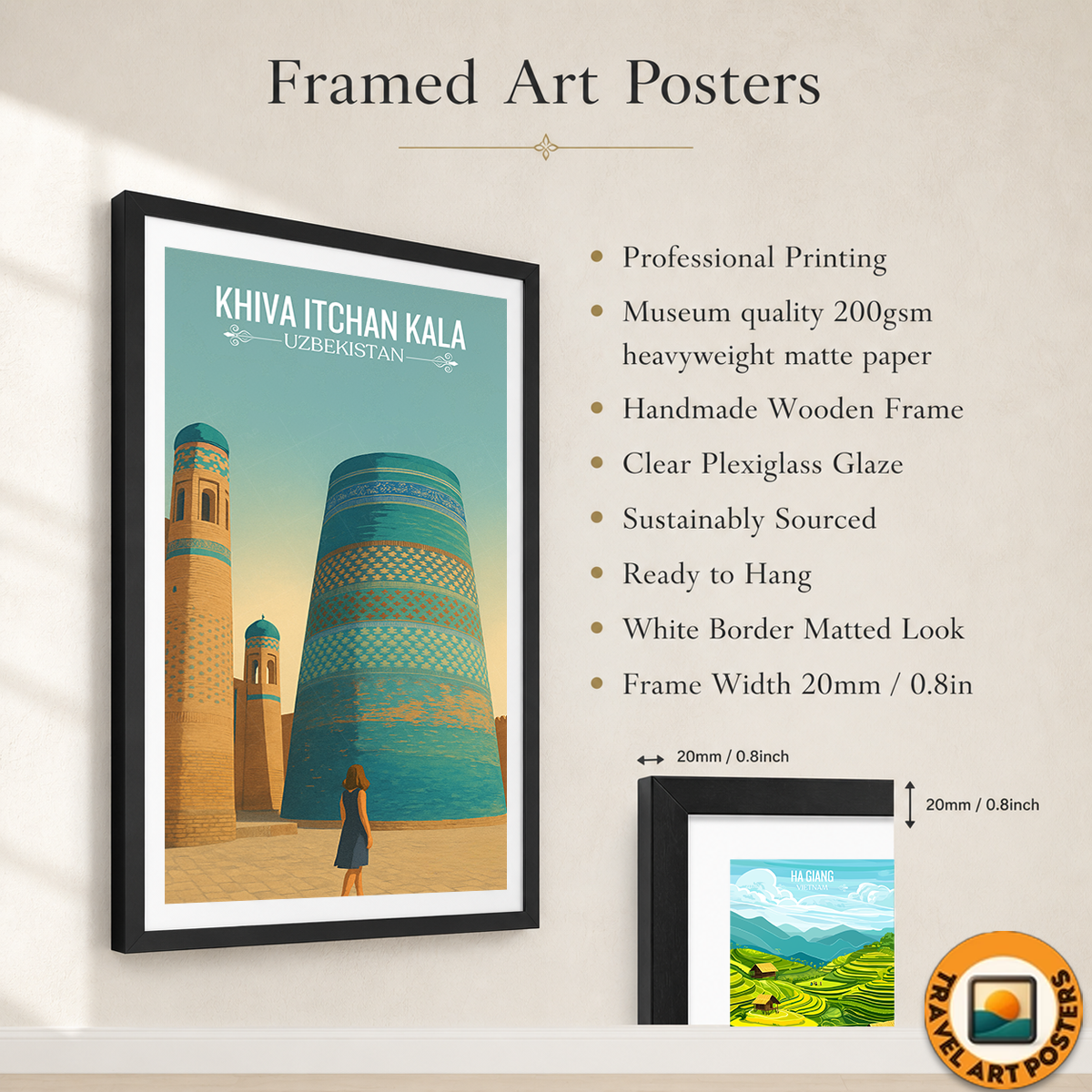 Khiva Itchan Kala - Uzbekistan - Travel Poster Vintage Style Wall Art Print - Art Print - Travel Art Poster