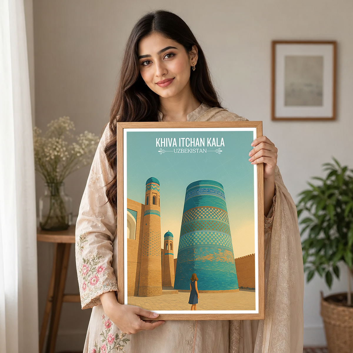 Khiva Itchan Kala - Uzbekistan - Travel Poster Vintage Style Wall Art Print - Art Print - Travel Art Poster