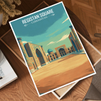 Registan Square - Uzbekistan - Travel Poster Vintage Style Wall Art Print - Art Print - Travel Art Poster