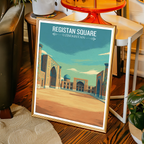 Registan Square - Uzbekistan - Travel Poster Vintage Style Wall Art Print - Art Print - Travel Art Poster