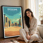 Registan Square - Uzbekistan - Travel Poster Vintage Style Wall Art Print - Art Print - Travel Art Poster