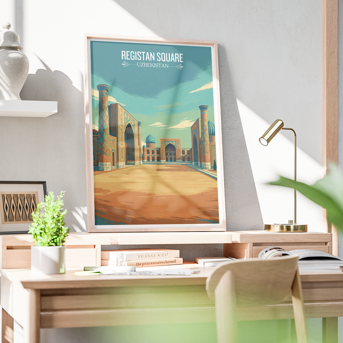 Registan Square - Uzbekistan - Travel Poster Vintage Style Wall Art Print - Art Print - Travel Art Poster