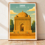Samani Old Town - Uzbekistan - Travel Poster Vintage Style Wall Art Print - Art Print - Travel Art Poster