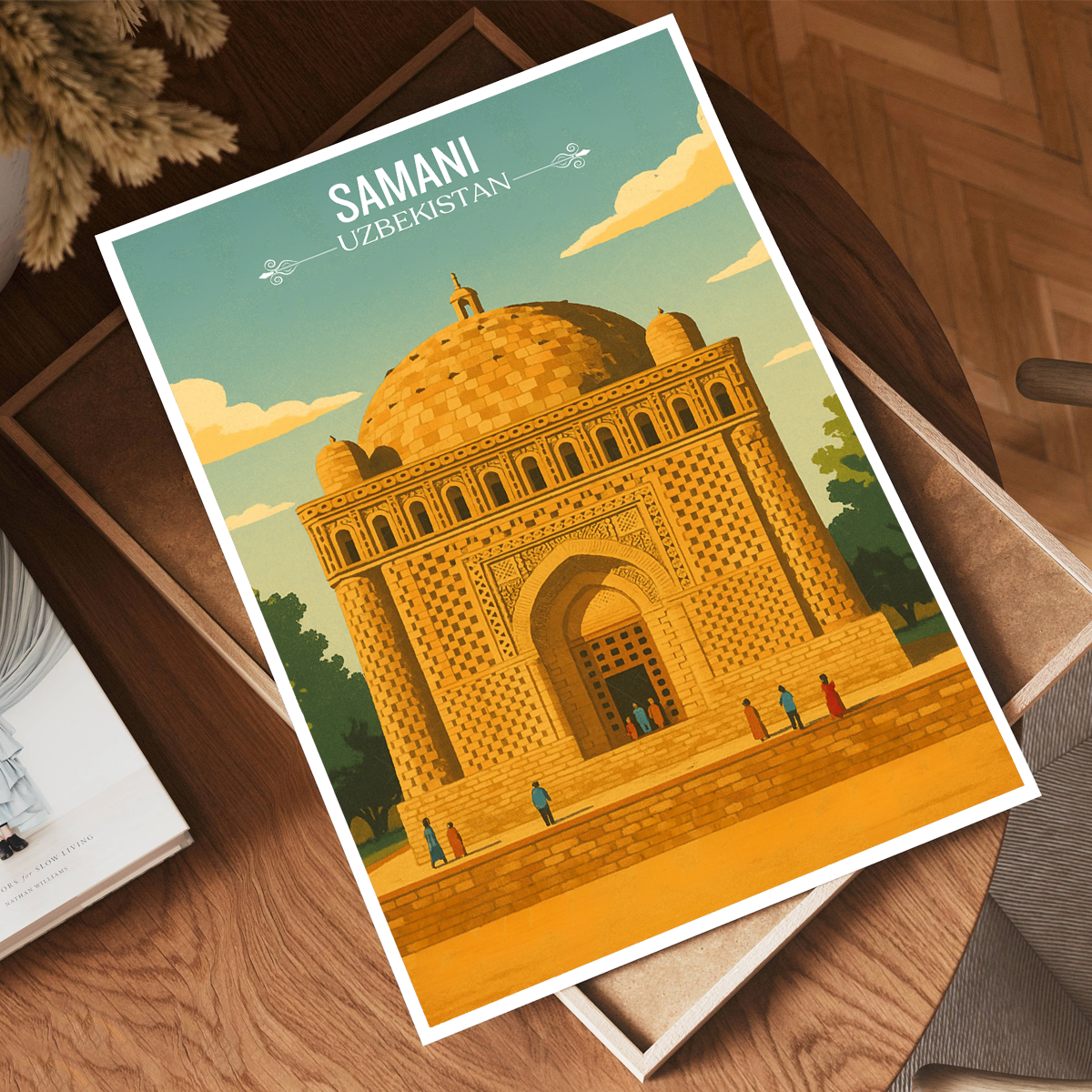Samani Old Town - Uzbekistan - Travel Poster Vintage Style Wall Art Print - Art Print - Travel Art Poster