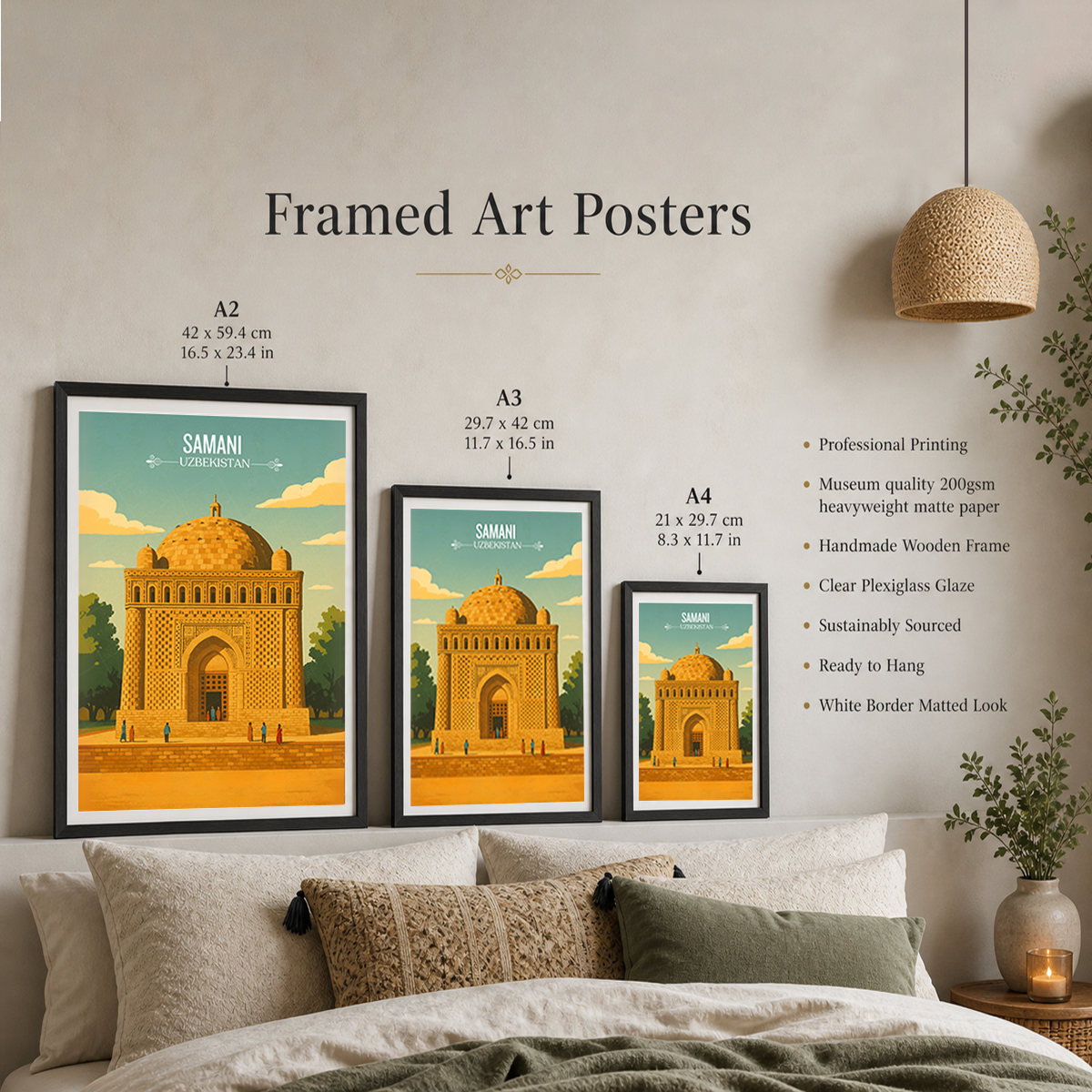 Samani Old Town - Uzbekistan - Travel Poster Vintage Style Wall Art Print - Art Print - Travel Art Poster