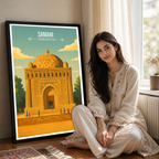 Samani Old Town - Uzbekistan - Travel Poster Vintage Style Wall Art Print - Art Print - Travel Art Poster
