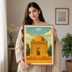 Samani Old Town - Uzbekistan - Travel Poster Vintage Style Wall Art Print - Art Print - Travel Art Poster