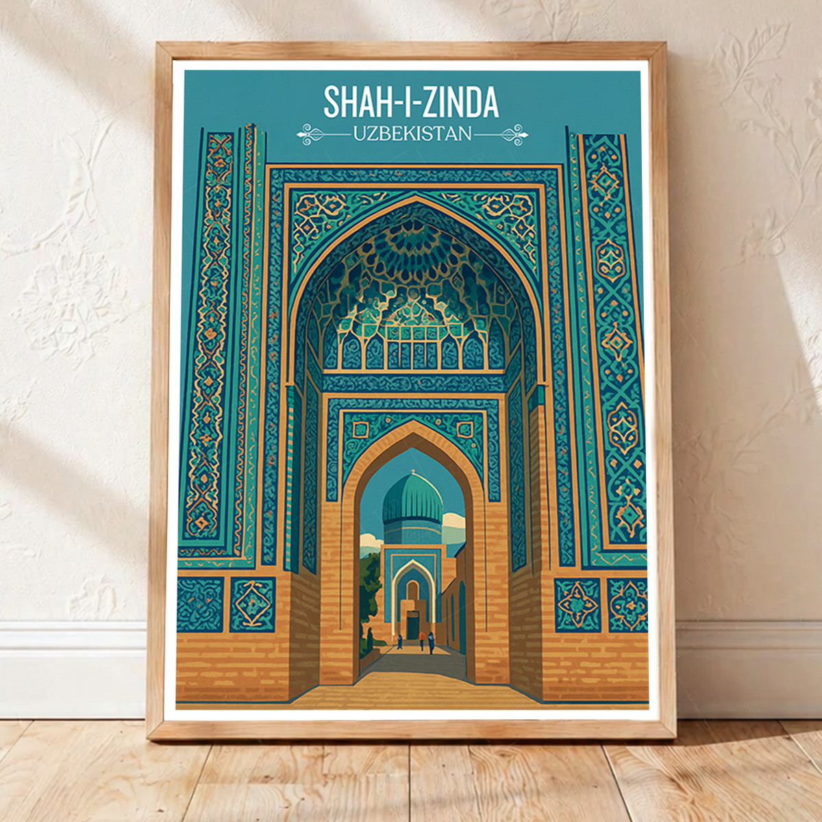 Shah-i-Zinda - Uzbekistan - Travel Poster Vintage Style Wall Art Print - Art Print - Travel Art Poster