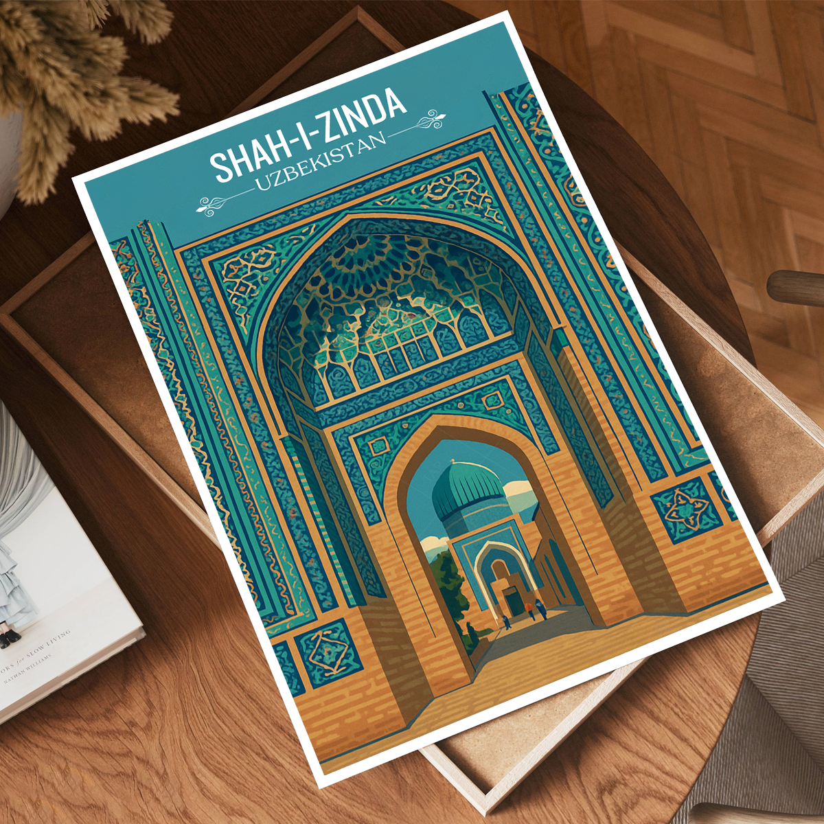 Shah-i-Zinda - Uzbekistan - Travel Poster Vintage Style Wall Art Print - Art Print - Travel Art Poster