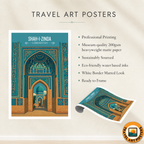 Shah-i-Zinda - Uzbekistan - Travel Poster Vintage Style Wall Art Print - Art Print - Travel Art Poster