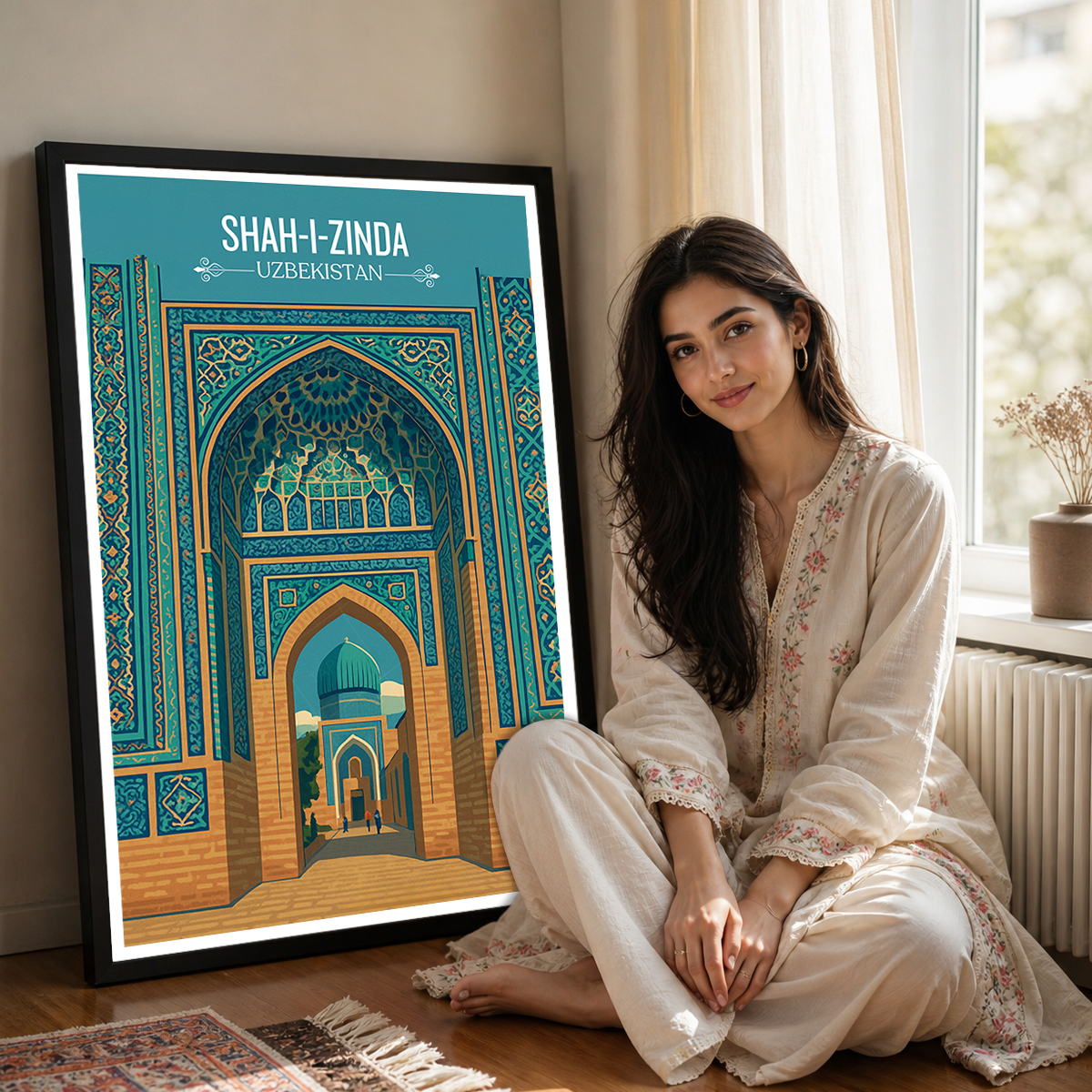 Shah-i-Zinda - Uzbekistan - Travel Poster Vintage Style Wall Art Print - Art Print - Travel Art Poster