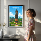 Bai Dinh Pagoda - Vietnam - Travel Poster Vintage Style Wall Art Print - Art Print - Travel Art Poster