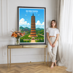 Bai Dinh Pagoda - Vietnam - Travel Poster Vintage Style Wall Art Print - Art Print - Travel Art Poster