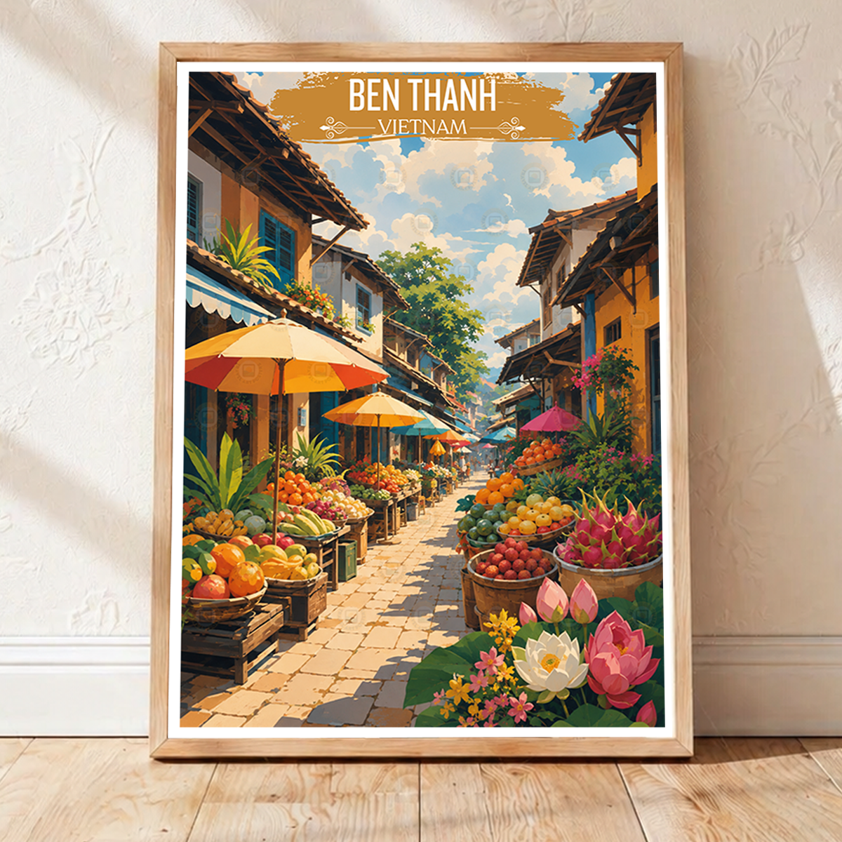 Ben Thanh - Vietnam - Travel Poster Vintage Style Wall Art Print - Art Print - Travel Art Poster