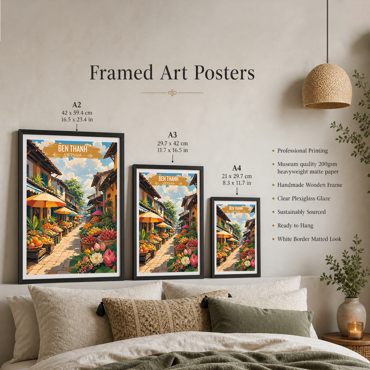 Ben Thanh - Vietnam - Travel Poster Vintage Style Wall Art Print - Art Print - Travel Art Poster