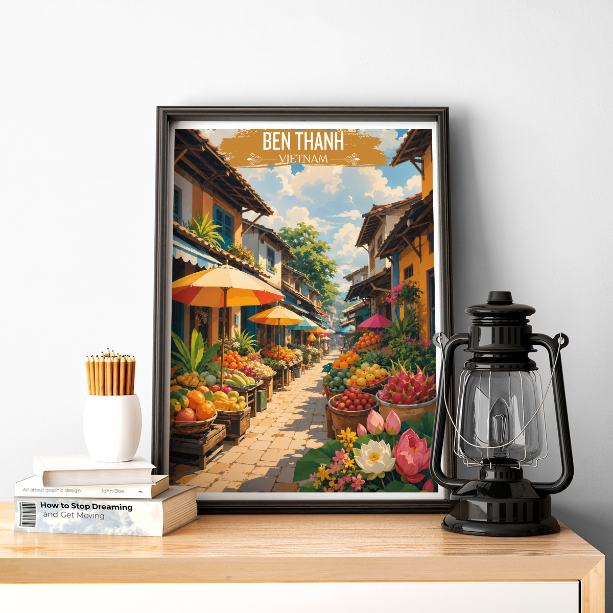 Ben Thanh - Vietnam - Travel Poster Vintage Style Wall Art Print - Art Print - Travel Art Poster
