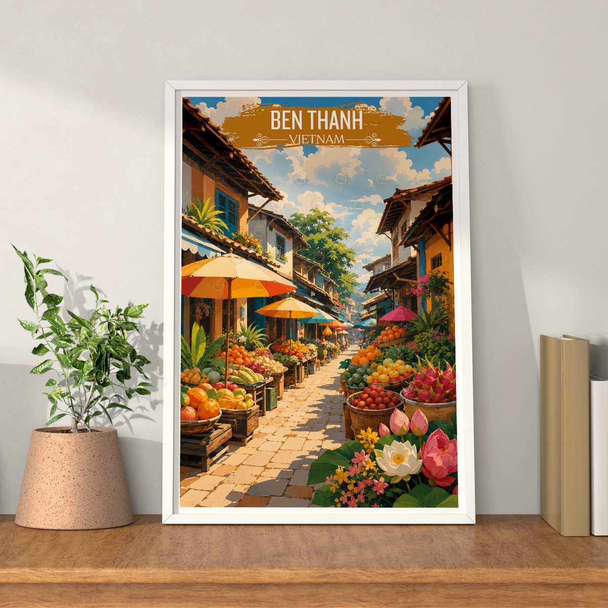 Ben Thanh - Vietnam - Travel Poster Vintage Style Wall Art Print - Art Print - Travel Art Poster