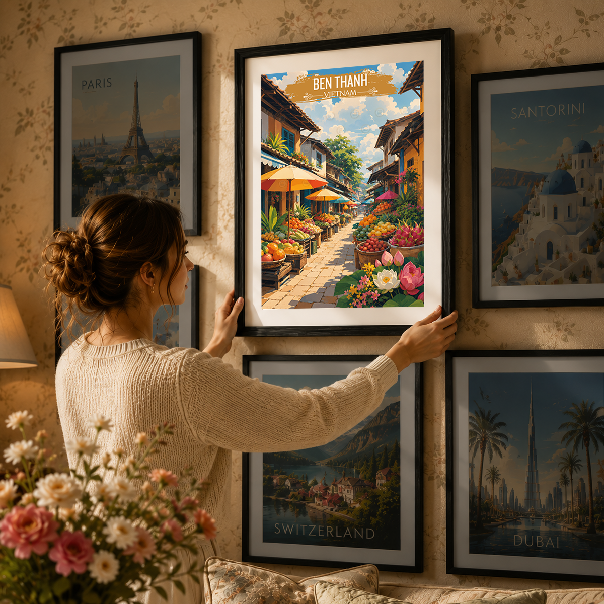 Ben Thanh - Vietnam - Travel Poster Vintage Style Wall Art Print - Art Print - Travel Art Poster