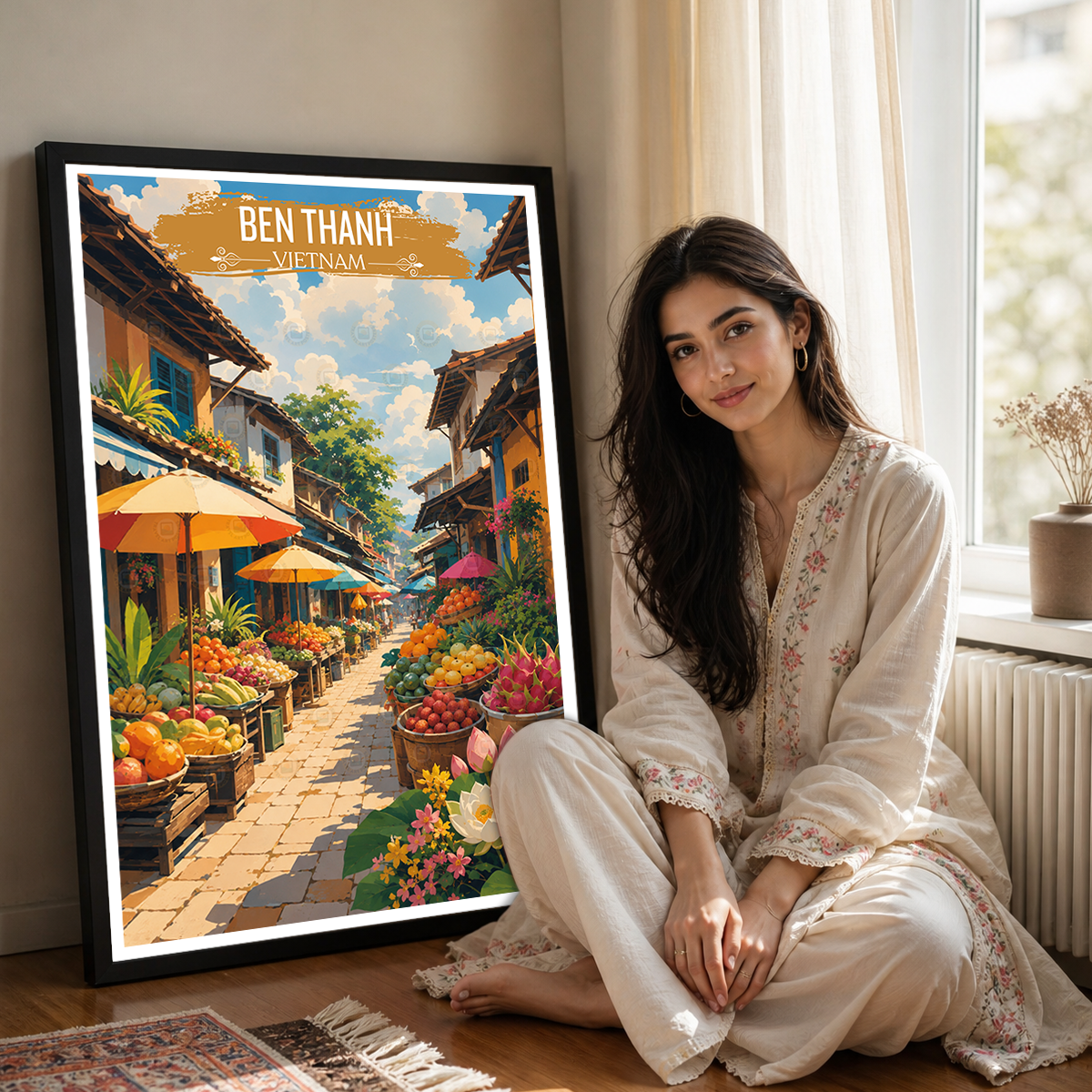 Ben Thanh - Vietnam - Travel Poster Vintage Style Wall Art Print - Art Print - Travel Art Poster