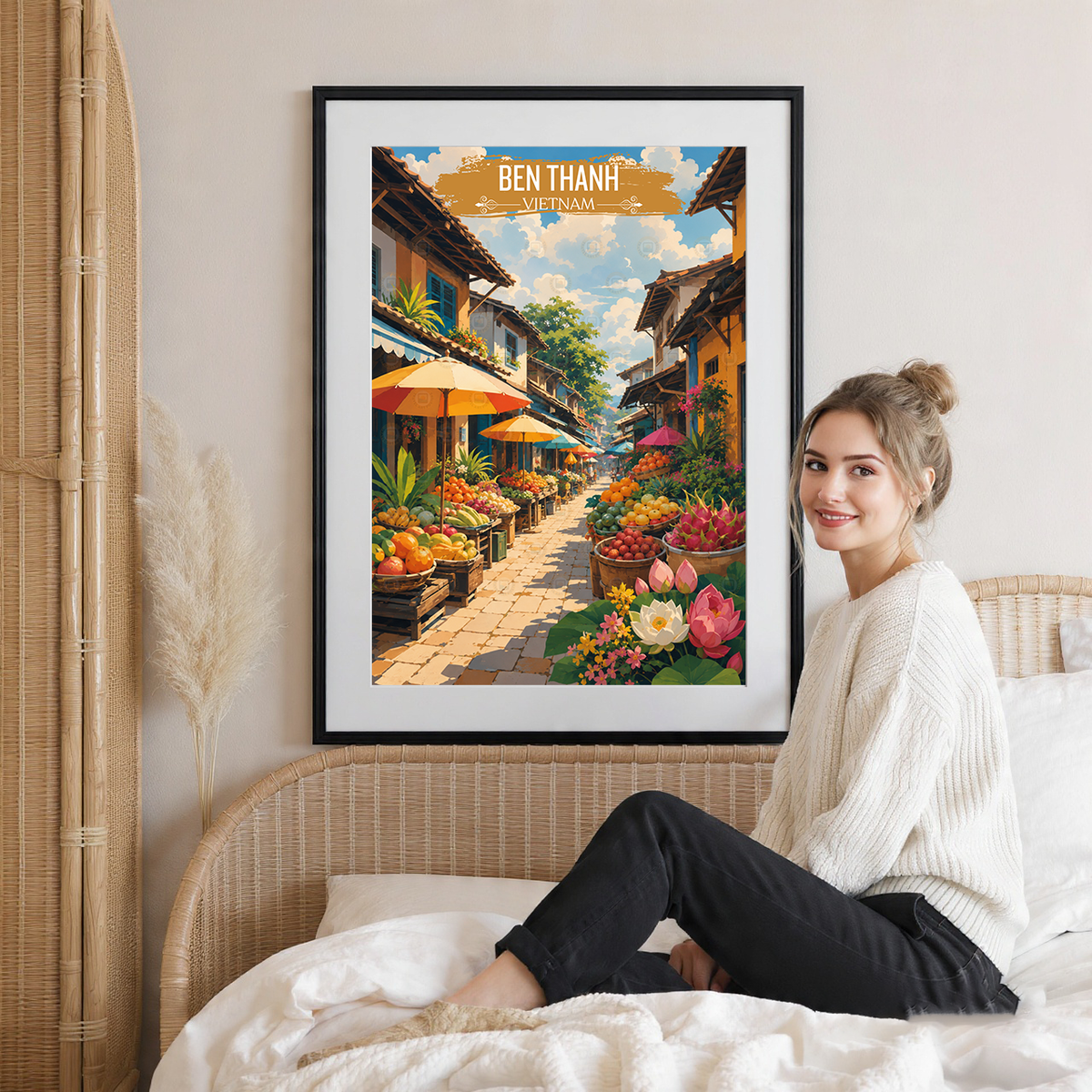Ben Thanh - Vietnam - Travel Poster Vintage Style Wall Art Print - Art Print - Travel Art Poster