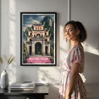 Bich Dong Pagoda - Vietnam - Travel Poster Vintage Style Wall Art Print - Art Print - Travel Art Poster