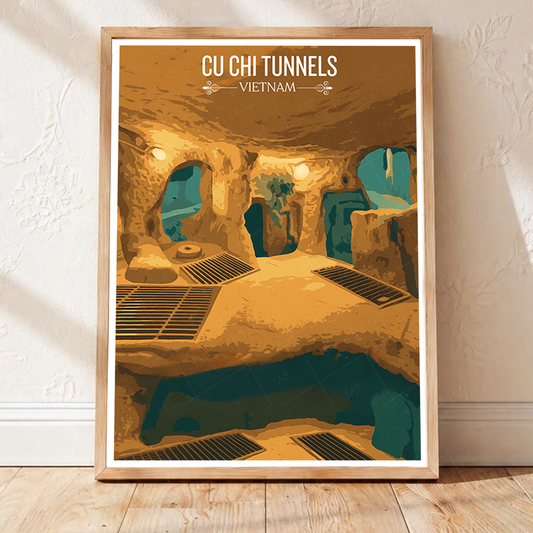 Cu Chi Tunnels - Vietnam - Travel Poster Vintage Style Wall Art Print - Art Print - Travel Art Poster