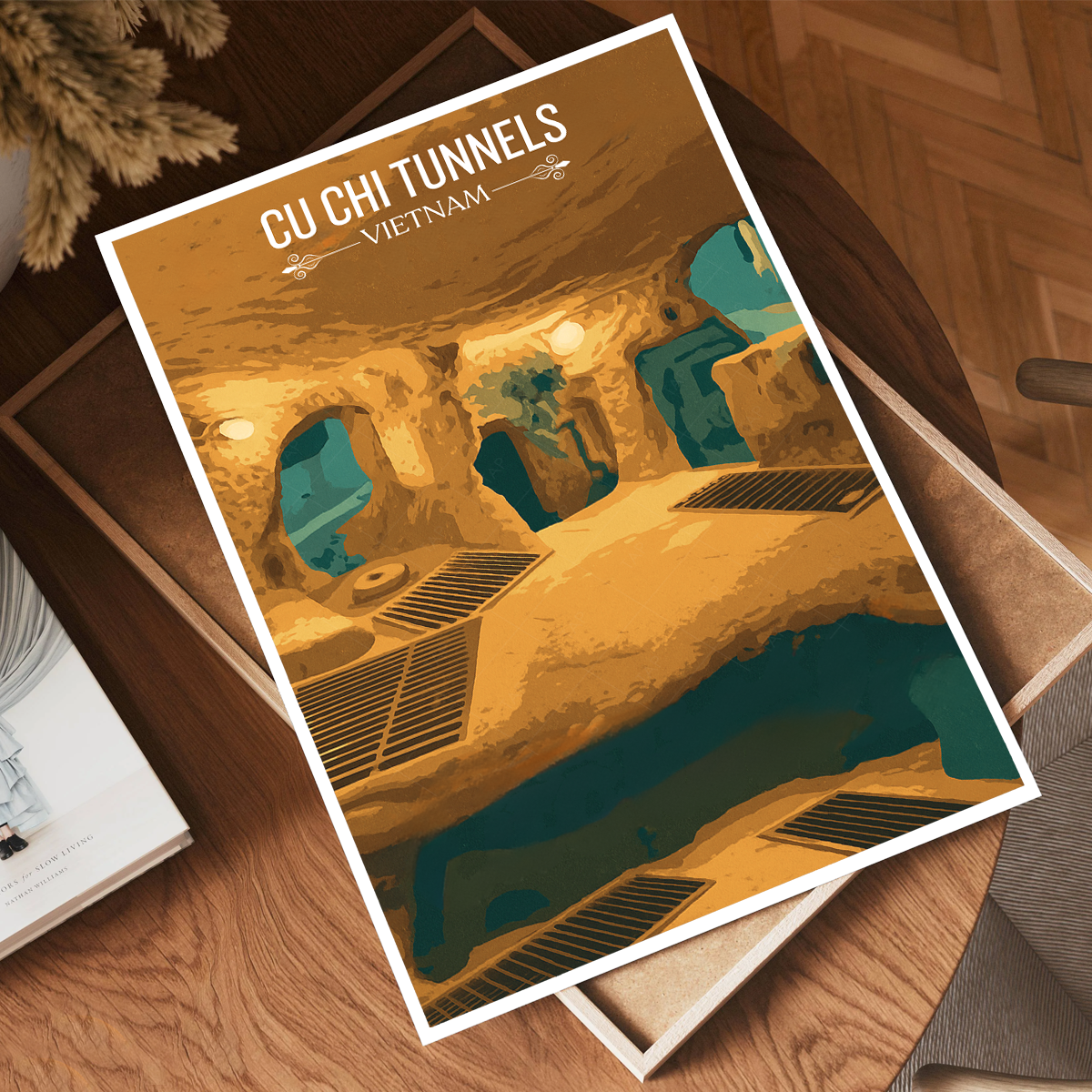 Cu Chi Tunnels - Vietnam - Travel Poster Vintage Style Wall Art Print - Art Print - Travel Art Poster