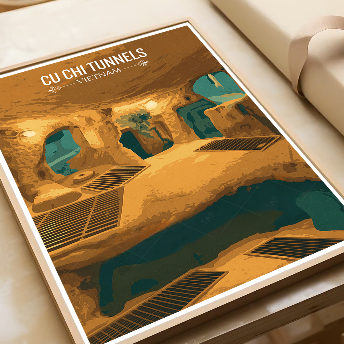 Cu Chi Tunnels - Vietnam - Travel Poster Vintage Style Wall Art Print - Art Print - Travel Art Poster