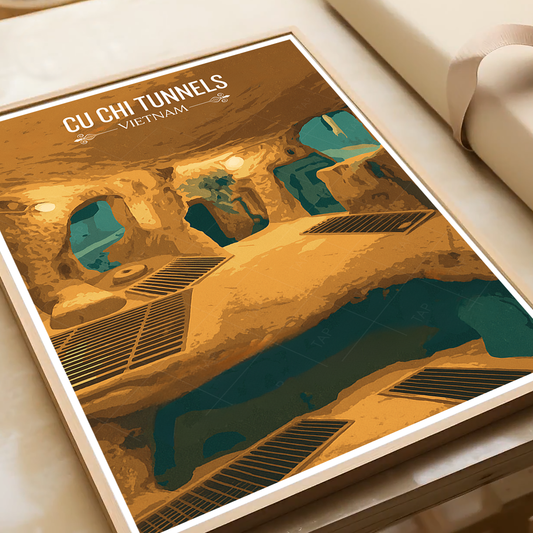 Cu Chi Tunnels - Vietnam - Travel Poster Vintage Style Wall Art Print - Art Print - Travel Art Poster