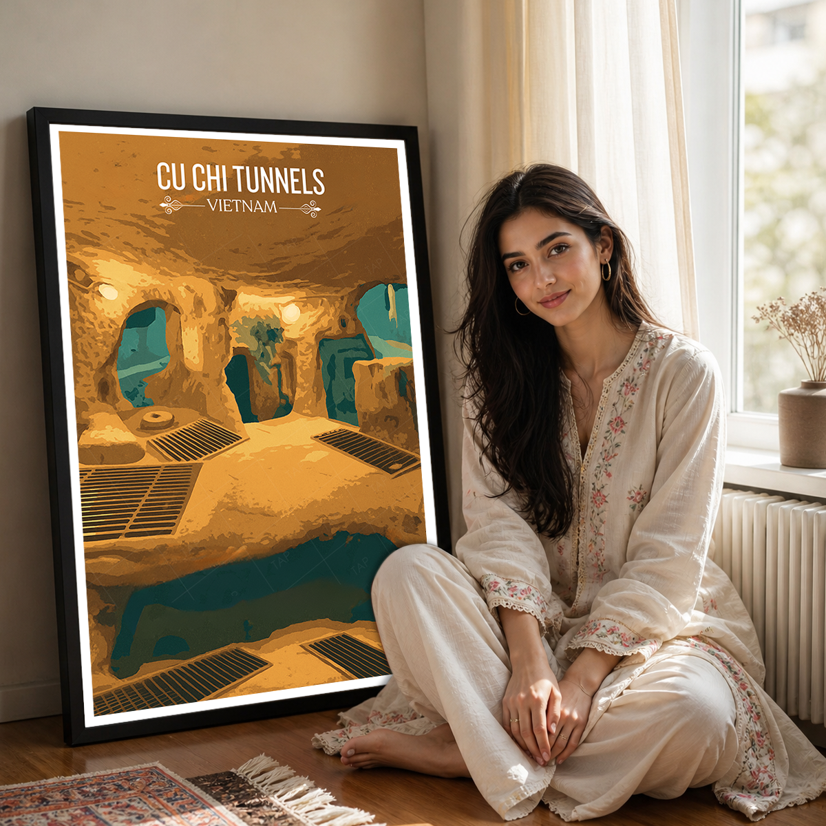 Cu Chi Tunnels - Vietnam - Travel Poster Vintage Style Wall Art Print - Art Print - Travel Art Poster