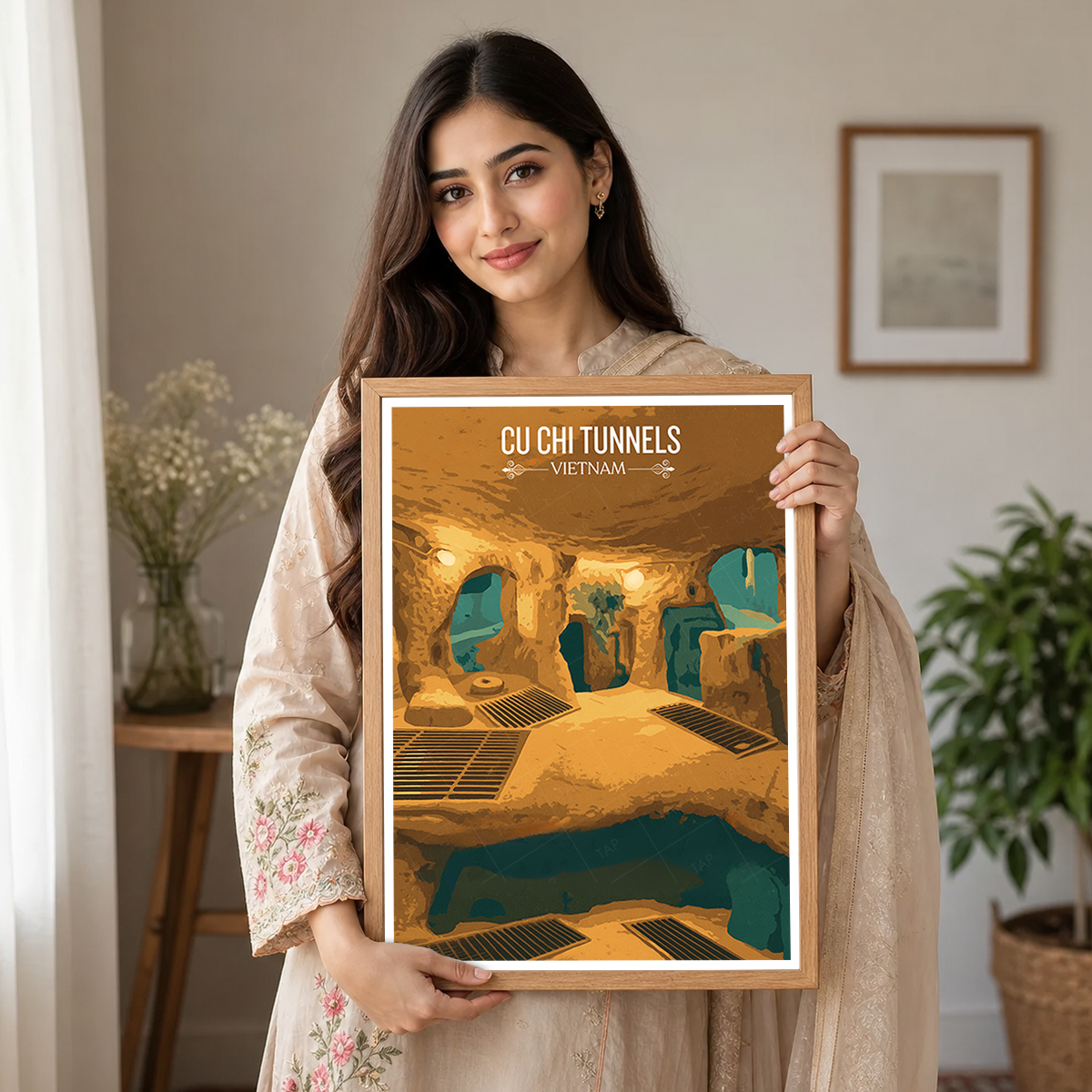 Cu Chi Tunnels - Vietnam - Travel Poster Vintage Style Wall Art Print - Art Print - Travel Art Poster
