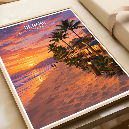 Da Nang - Vietnam - Travel Poster Vintage Style Wall Art Print - Art Print - Travel Art Poster