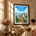 Golden Bridge - Vietnam - Travel Poster Vintage Style Wall Art Print - Art Print - Travel Art Poster