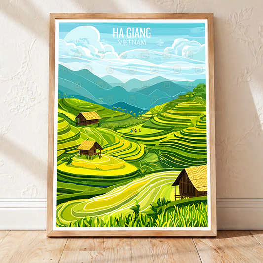 Ha Giang - Vietnam - Travel Poster Vintage Style Wall Art Print - Art Print - Travel Art Poster