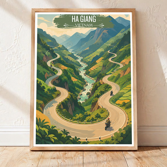 Ha Giang - Vietnam - Travel Poster Vintage Style Wall Art Print - Art Print - Travel Art Poster