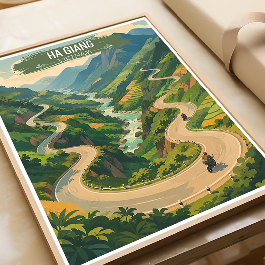 Ha Giang - Vietnam - Travel Poster Vintage Style Wall Art Print - Art Print - Travel Art Poster