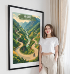 Ha Giang - Vietnam - Travel Poster Vintage Style Wall Art Print - Art Print - Travel Art Poster