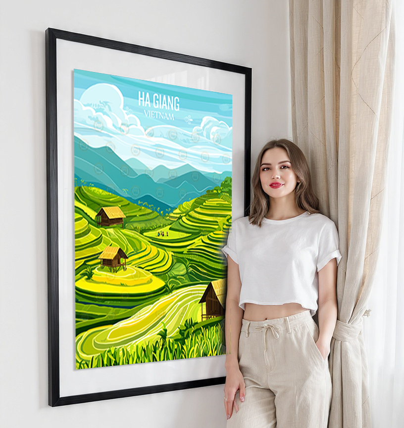 Ha Giang - Vietnam - Travel Poster Vintage Style Wall Art Print - Art Print - Travel Art Poster