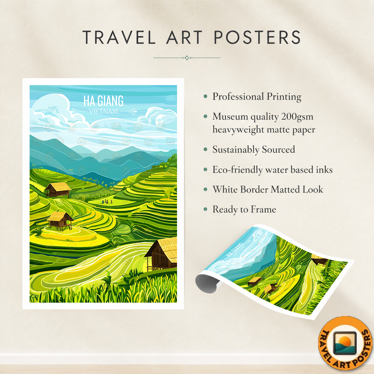 Ha Giang - Vietnam - Travel Poster Vintage Style Wall Art Print - Art Print - Travel Art Poster