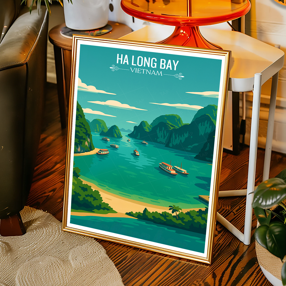 Ha Long Bay - Vietnam - Travel Poster Vintage Style Wall Art Print - Art Print - Travel Art Poster