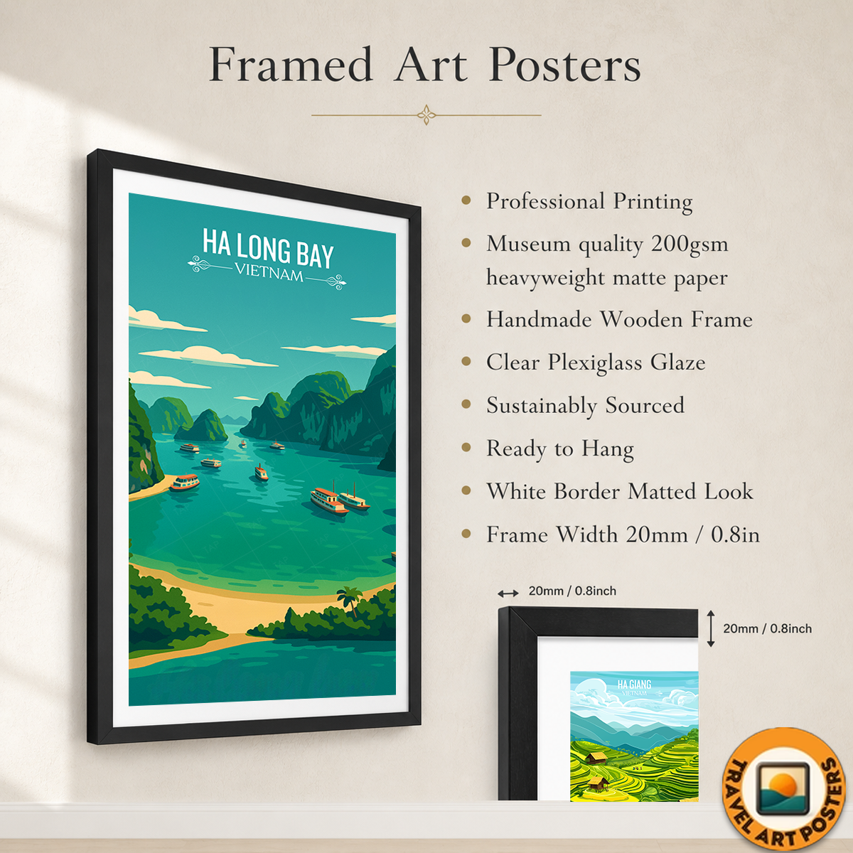 Ha Long Bay - Vietnam - Travel Poster Vintage Style Wall Art Print - Art Print - Travel Art Poster
