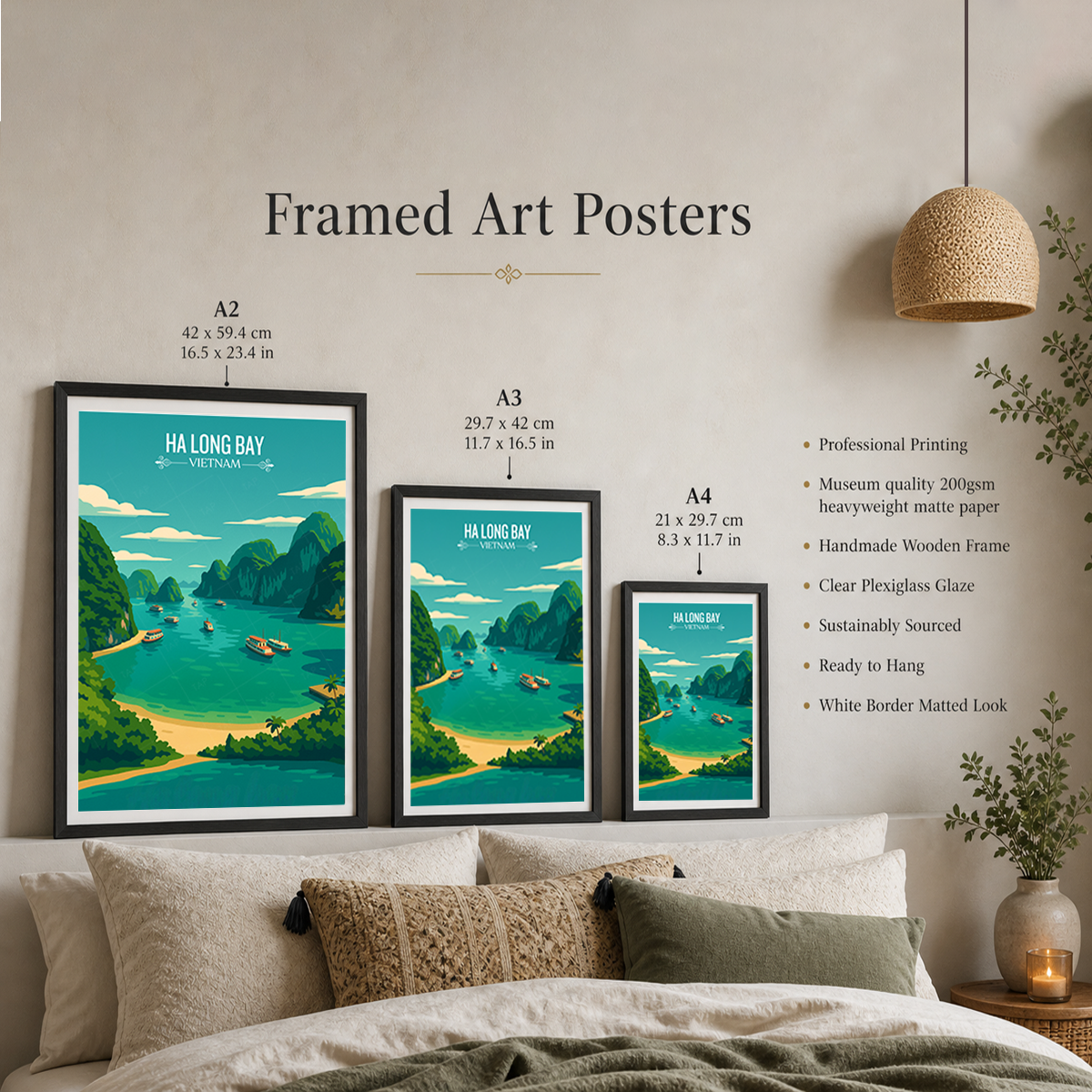 Ha Long Bay - Vietnam - Travel Poster Vintage Style Wall Art Print - Art Print - Travel Art Poster