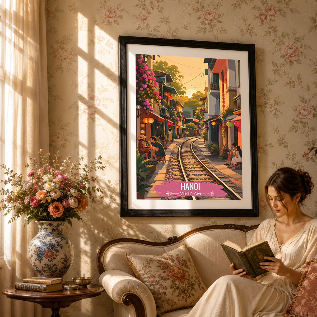 Hanoi - Vietnam - Travel Poster Vintage Style Wall Art Print - Art Print - Travel Art Poster